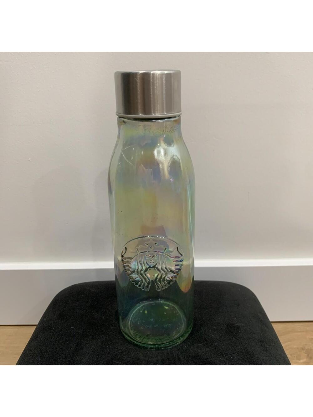2019 Starbucks Iridescent Recycled Glass Water Bottle 20 Fl Oz Made In Spain